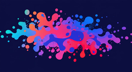 Poster - Vector colored splashes and bubbles in abstract shape