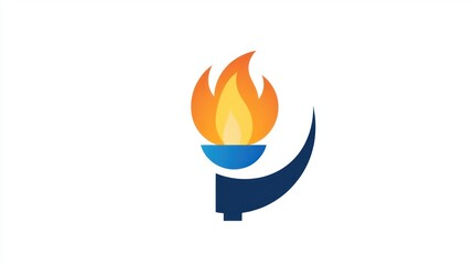 Poster - abstract torch logo, symbolic image, clean design, suitable for website header