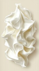 Poster - Elegant White Cream Swirl on Neutral Background Smooth Texture Gentle Curves and Soft Shadows Abstract Design