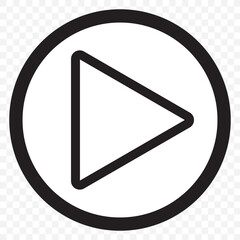 Poster - Black and white circular button with a play icon. Black play button icon isolated on transparent background. EPS 10.
