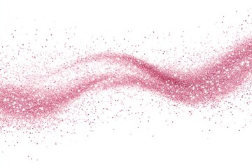 Poster - Pink glitter wave on white background.