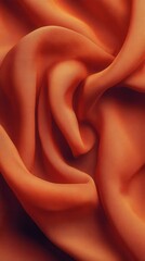 Poster - Abstract orange fabric folds and curves creating a luxurious texture with soft shadows and warm tones elegant drapery for fashion and design