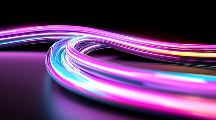 Wall Mural - Abstract Energetic Swirling Neon Lines Background