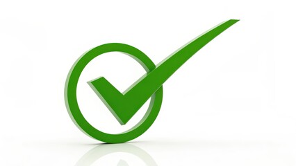 Poster - Green Check Mark Icon on White Background
