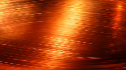 Poster - Abstract orange and copper metal texture with smooth, flowing lines creating a sense of warmth and energy.