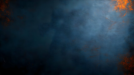 Poster - Abstract texture design with deep blue tones and hints of orange, perfect for backgrounds, overlays, or artistic projects.