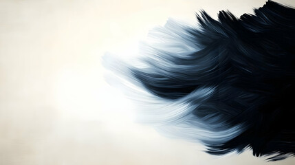 Poster - An abstract artwork showcasing flowing brush strokes in dark and light tones, creating a sense of movement and depth.