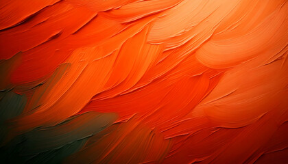 Poster - An artistic abstract background featuring vibrant shades of orange with flowing textures, ideal for creative projects and designs.
