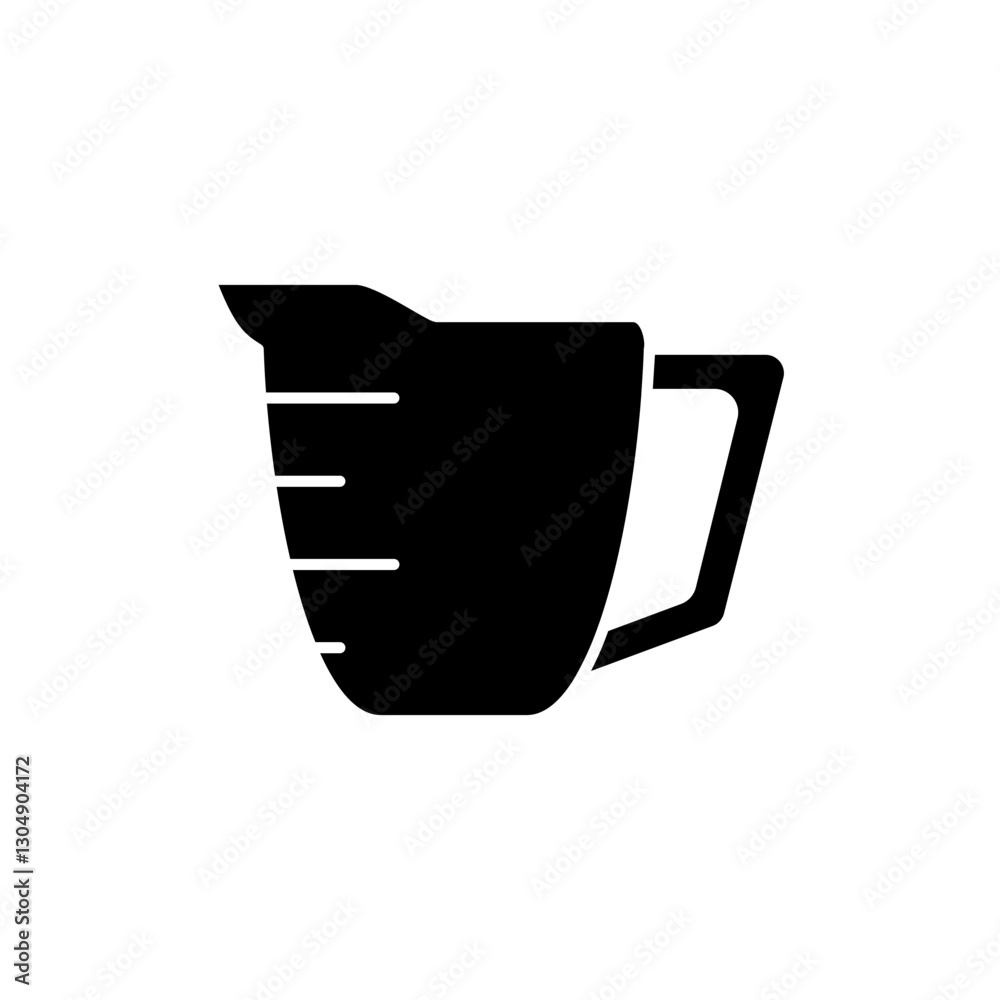 measuring cup icon, simple flat style, illustration, logo sign symbol ...
