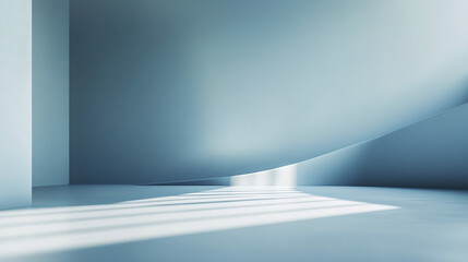 Poster - minimalistic blue backdrop with soft shading and light reflections