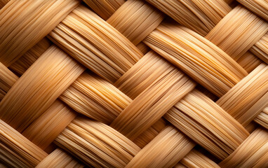 Poster - A close-up view of intricately woven natural fibers, showcasing texture and craftsmanship in a beautiful pattern.