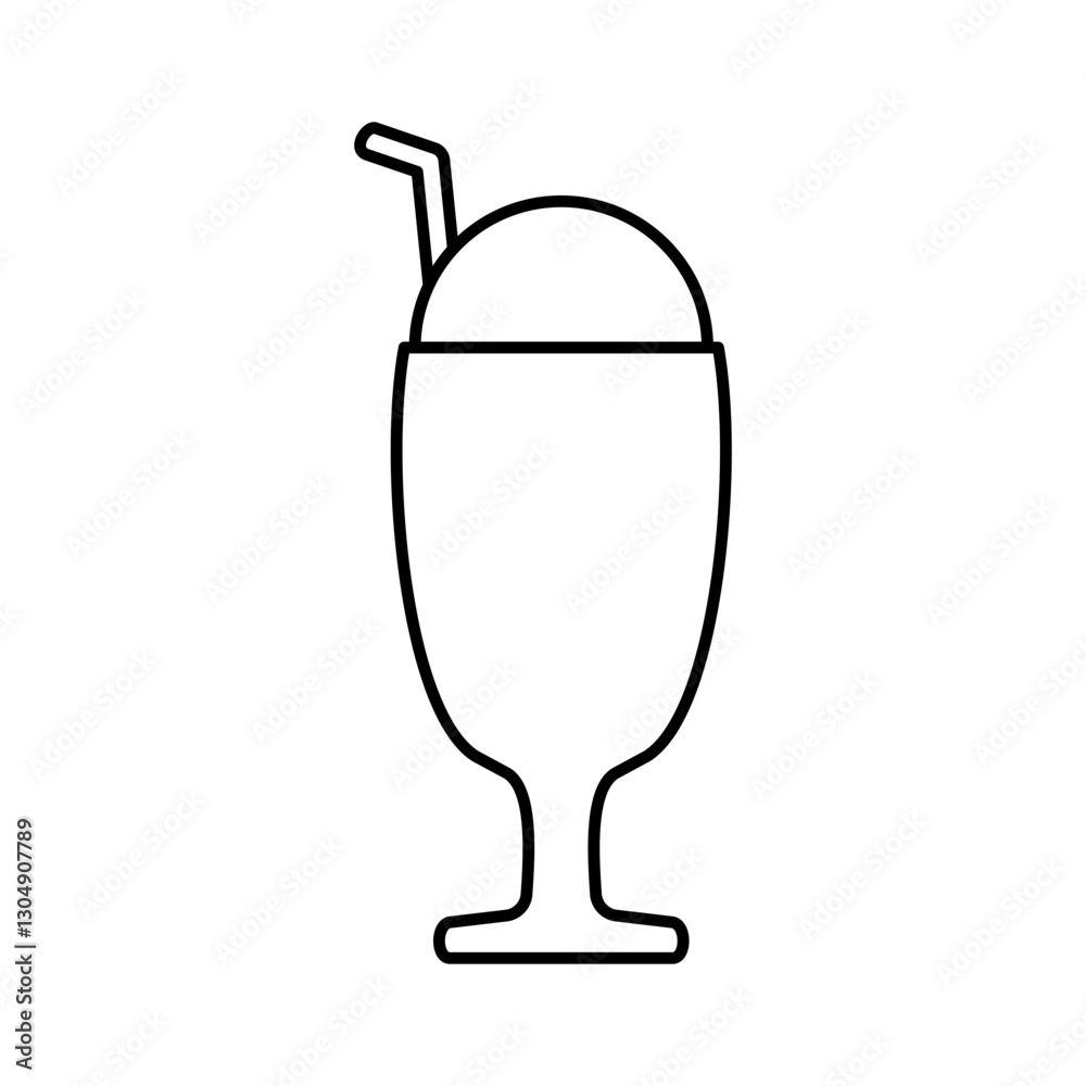 Ice cream cup icon, simple flat style, illustration, logo sign symbol ...