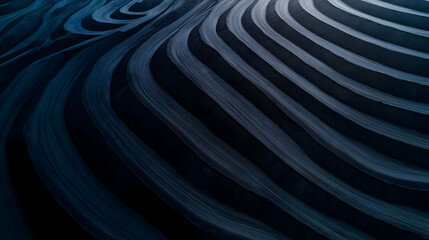 Poster - A dark, abstract pattern of wavy lines, creating a sense of depth and movement. Ideal for modern and nature-themed visuals.