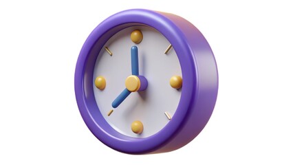 Poster - Purple Clock 3D Render