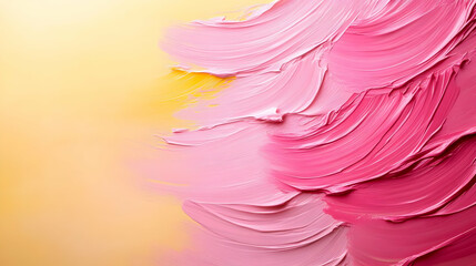 Poster - A vibrant abstract background featuring smooth brush strokes in shades of pink and yellow, perfect for artistic designs and projects.