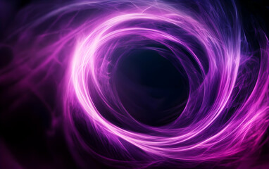 Poster - A vibrant swirl of purple and pink light particles on a dark background, creating an abstract and dynamic visual effect.