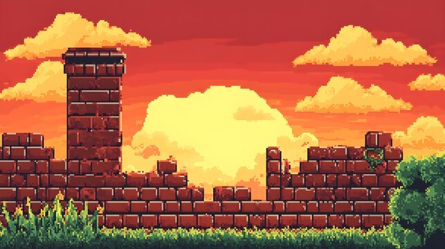 Retro game banner background