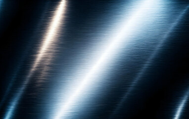 Poster - Close-up of shiny metallic surface reflecting light and creating a sleek, modern look. Ideal for abstract backgrounds and design.