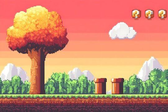 Retro game banner background