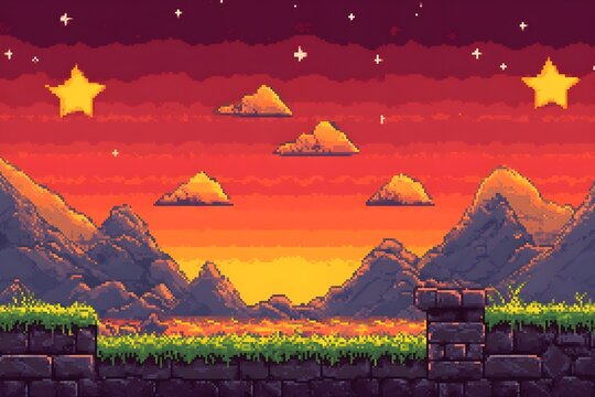 Retro game banner background