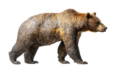wild bear walking in nature animal portrait isolated on transparent background png