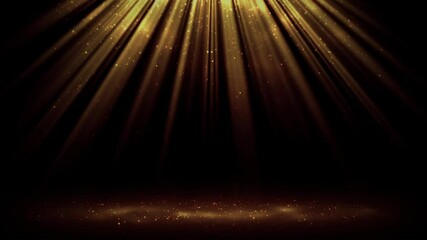 Wall Mural - lopped golden light rays background with particles