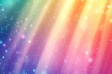 Poster - Rainbow light beams, glitter, bokeh background.
