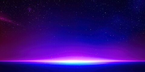 Poster - Blue sky with stars and a purple line