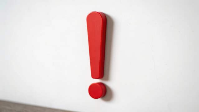 Red Exclamation Mark on White Background