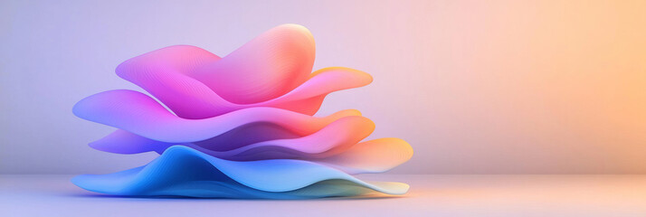 Poster - Abstract flowing waves with vivid purple and pink hues, evoking a sleek and futuristic atmosphere,