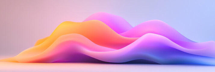 Poster - Abstract flowing waves with vivid purple and pink hues, evoking a sleek and futuristic atmosphere,