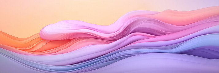 Aufkleber - Abstract flowing waves with vivid purple and pink hues, evoking a sleek and futuristic atmosphere,