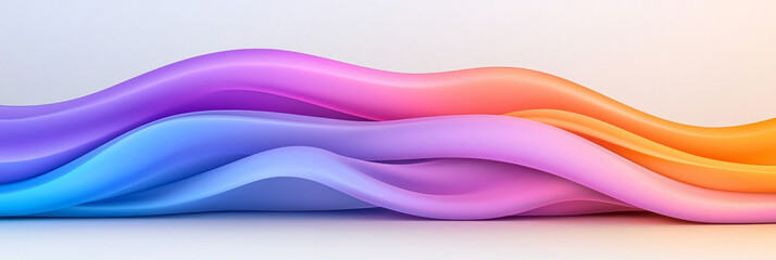 Poster - Abstract flowing waves with vivid purple and pink hues, evoking a sleek and futuristic atmosphere,