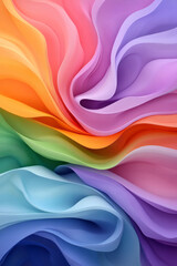 Poster - Fluid ribbons of color blending pink and violet shades, creating a harmonious and modern abstract