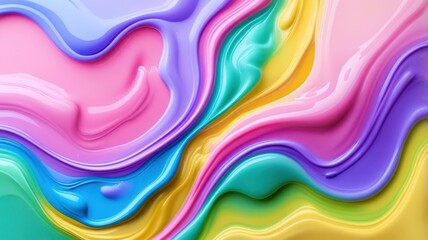 Poster - Colorful painting with a rainbow stripe