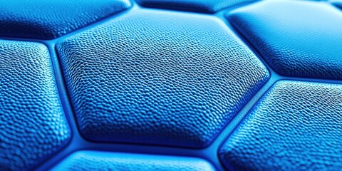 Poster - Blue surface with a pattern of hexagons