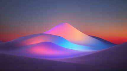 Poster - A surreal desert vista where the wind-swept dune appears to glow with iridescent squirrel fur