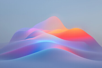 Poster - An abstract composition featuring a dune that shimmers with intricate squirrel-fur details, bathed