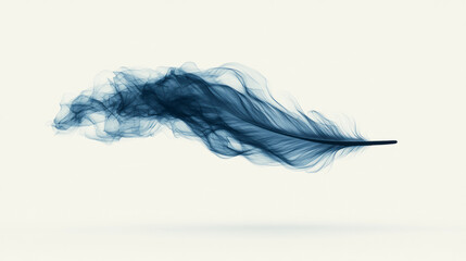 Poster - A dynamic portrayal of a levitating quill, its form defined by a crisp, inky line that dissolves