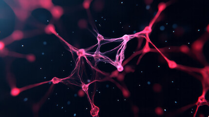 Poster - A mesmerizing digital construct where every interconnected node emits soft pulses of light,