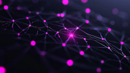 Poster - A mesmerizing digital construct where every interconnected node emits soft pulses of light,
