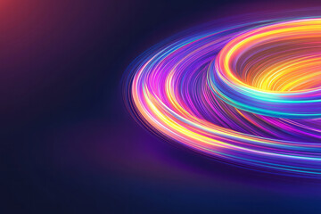 Poster - A sleek, abstract visualization of a dynamic leverage loop with swirling neon lines and overlapping