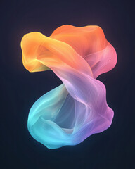 Poster - A dynamic visualization of an abstract leverage loop, where streams of digital light twist into