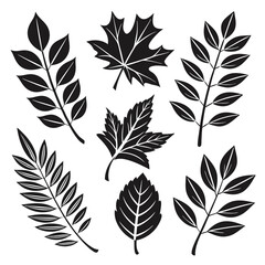 Naklejka na meble Natural Foliage Silhouettes Decorative Leaf Vector Clipart