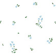 © Катерина Фирсова - Floral seamless pattern with delicate flowers. Lovely hand drawn light blue flowers calico illustration repeatable background great for textile, fabric, wallpaper or wrapping paper, print