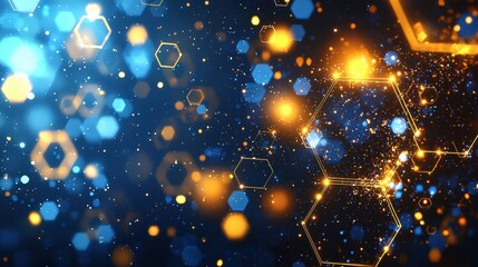 Wall Mural - abstract hexagon design background