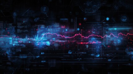 Poster - Abstract digital data stream visualization. Possible use stock photo for technology, data analysis, or futuristic concepts