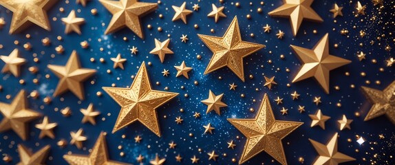 Poster - elegant gold theme stars in space abstract background concept backdrop illustration cartoon