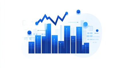 Poster - Abstract data visualization, showing upward trend, modern design, for digital presentation