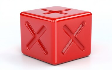 Poster - Red negative cross object isolated against white background.